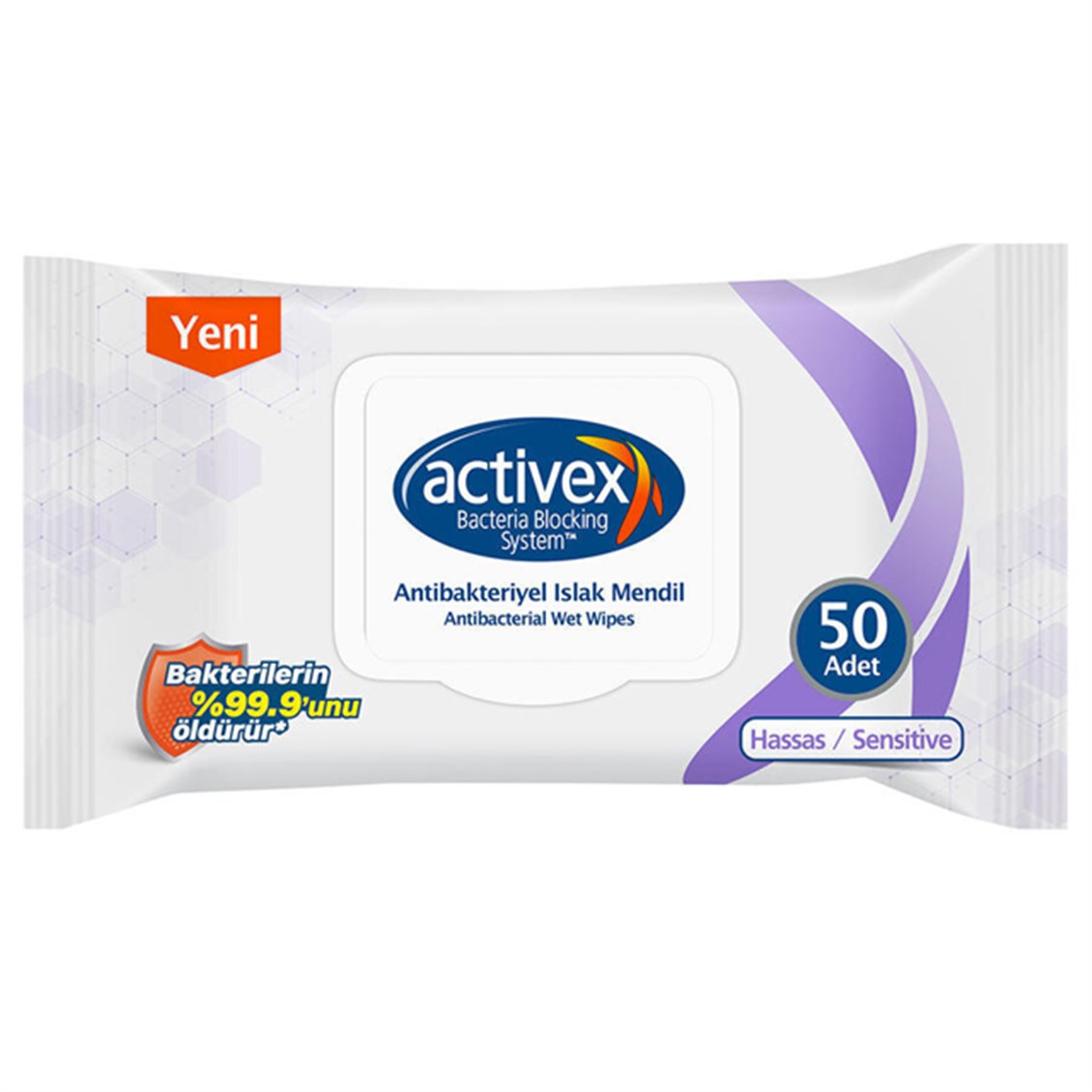 Activex Antibakteriyel Hassas Islak Mendil 50'li